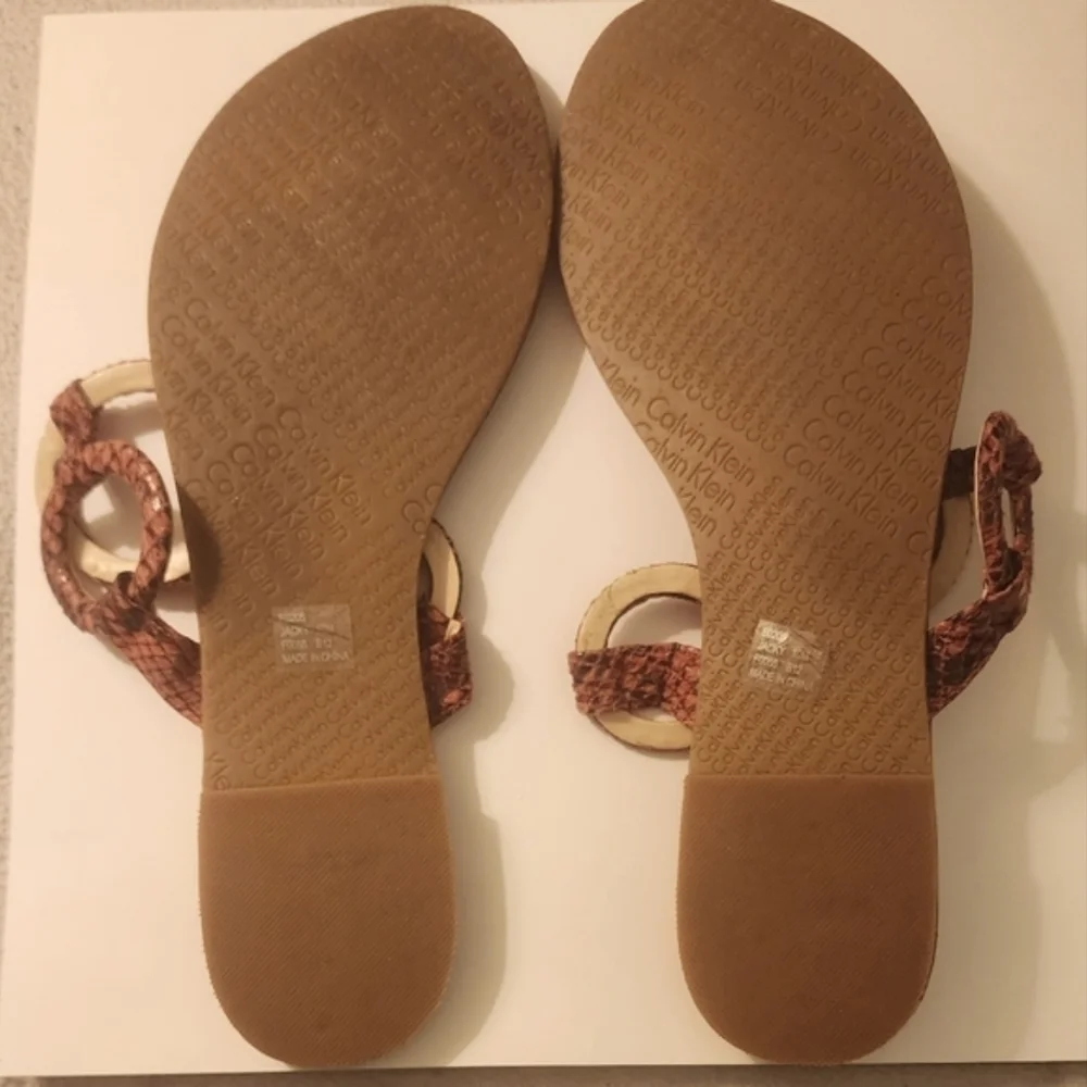 Calvin Klein Snakeskin Sandals Size 10M